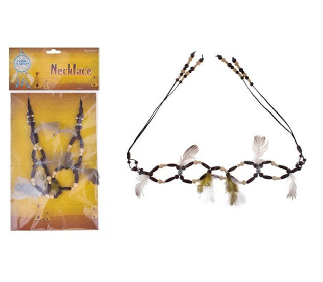 collier parure d'indien à plumes