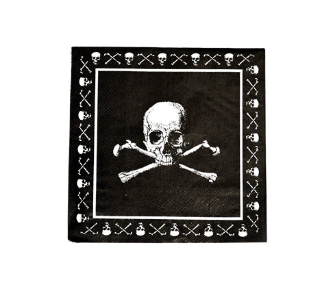 pirates noir lot de 20 serviettes en papier