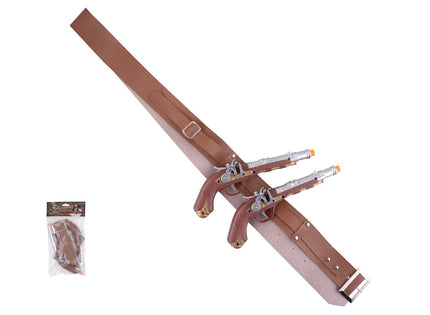 ceinture pirate d'épaule marron avec 2 boucaniers