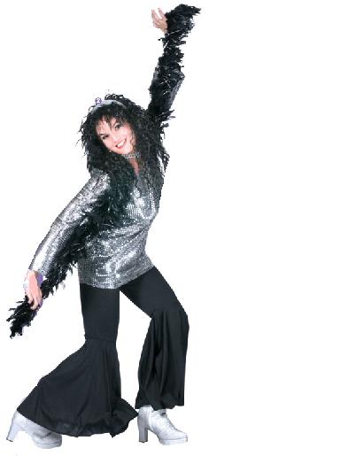 robe disco à sequins argent