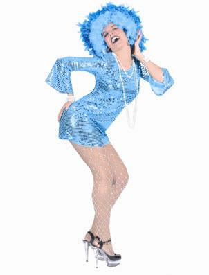 robe disco à sequins turquoise