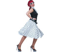 jupe et foulard blanc pois noir