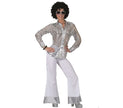 chemise disco à sequins argent femme