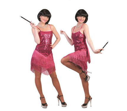 robe charleston à sequins rose femme