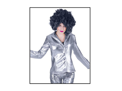 veste disco métallisée argent femme