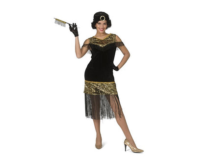 robe charleston noire et sequins dorés 2pcs
