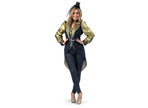 veste queue de pie noire/or luxe femme