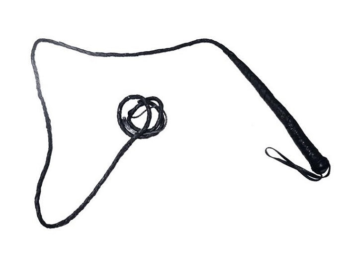fouet en cuir noir 1.8m