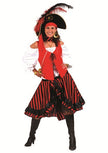déguisment de pirate rouge & noir femme