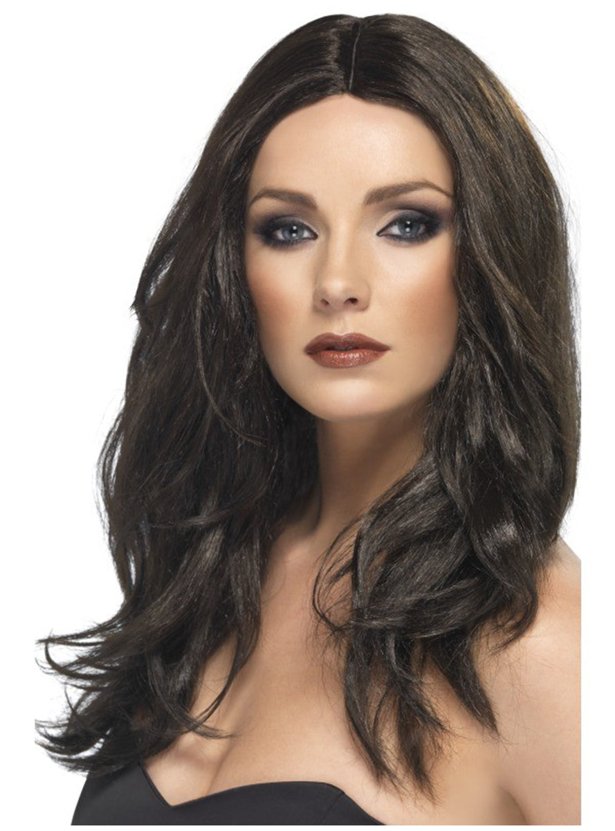 Perruque marron foncé femme