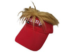 casquette trump rouge avec demi moumoute blonde adulte