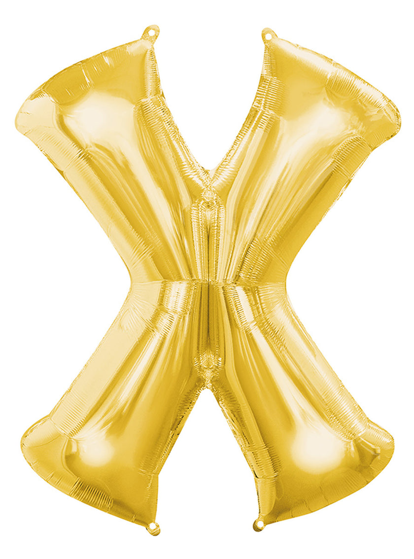 Ballon lettre X doré (86 cm)