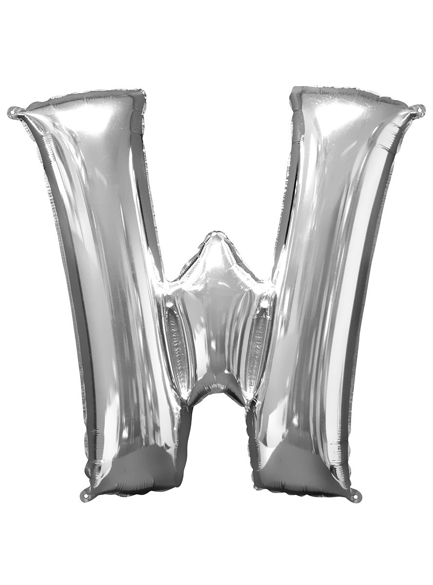Ballon lettre W argenté (86 cm)