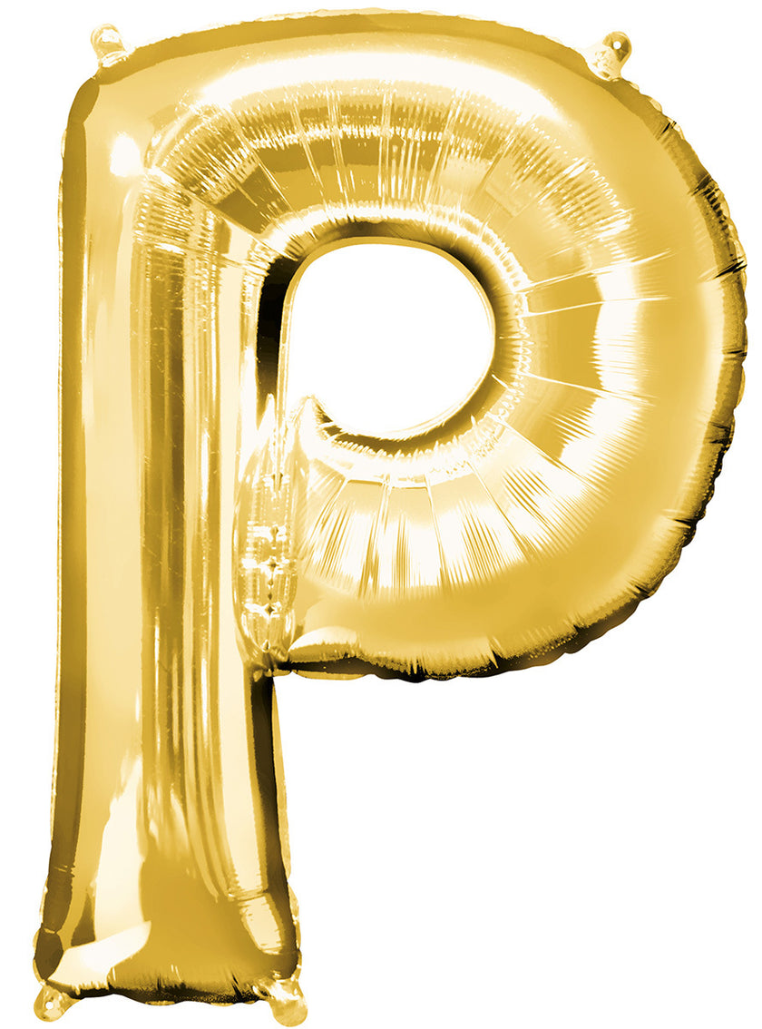 Ballon lettre P doré (86 cm)