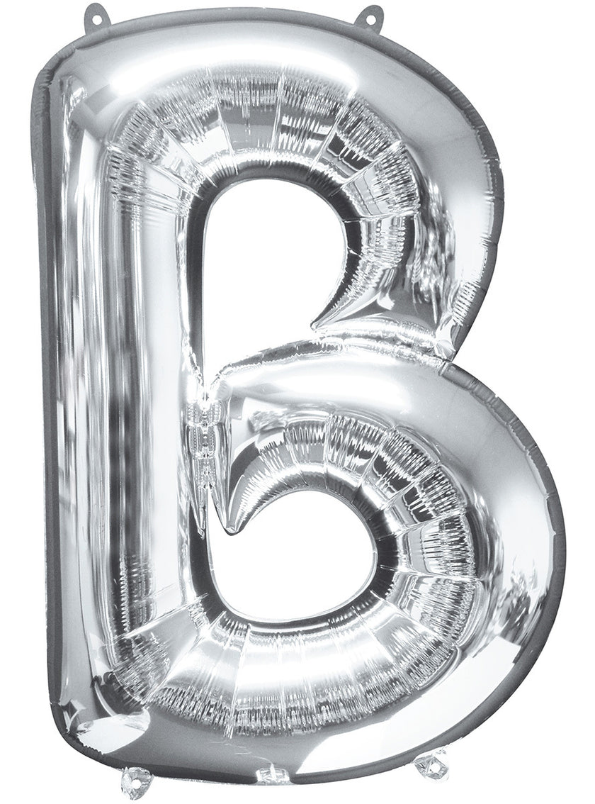 Ballon lettre B argenté (86 cm)
