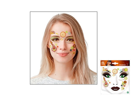 carte tatouage motif steampunk adhésif glitter multicolore