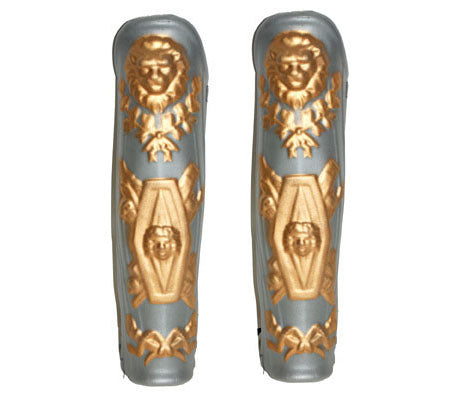 paire de protège-tibias de chevalier lion dorï