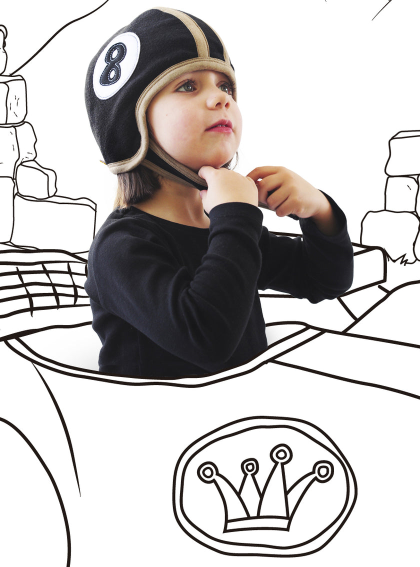 Bonnet boule de billard numéro 8 bébé