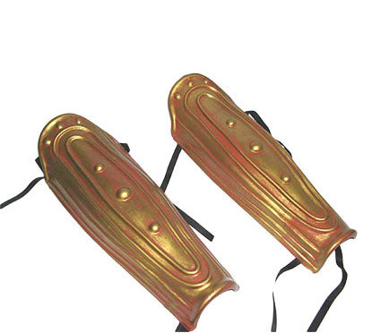 paire de protège-tibias de chevalier cuivrï