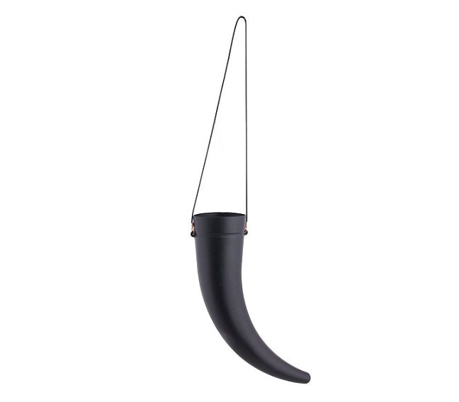 corne à boire avec corde noir
