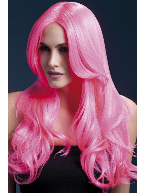 Perruque Khloe rose fluo