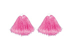paire de pompons avec anneaux rose 110gr