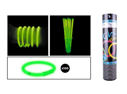 lot de 100 bracelets fluo vert