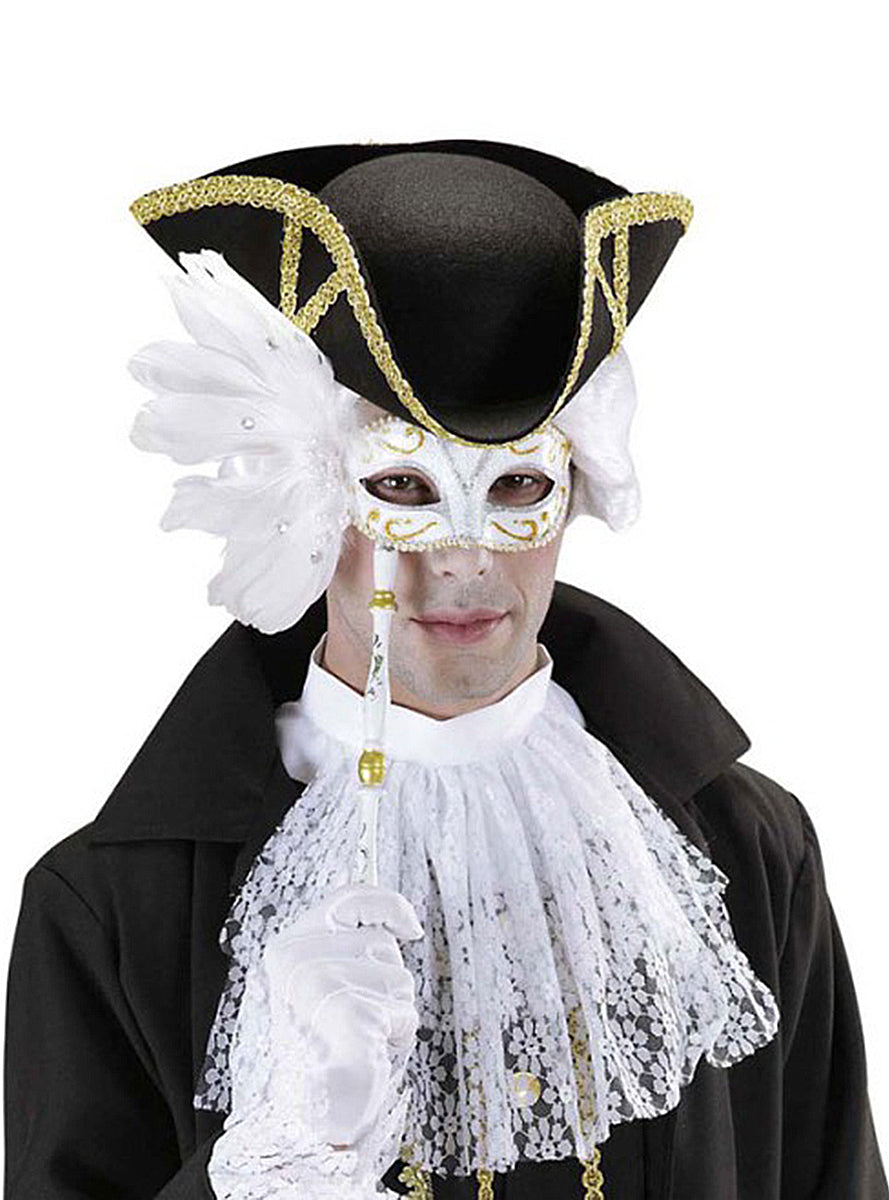 Masque vénitien blanc avec branche