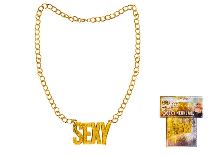 collier métallique sexy doré