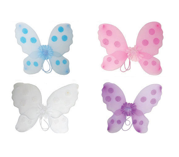 ailes de fée papillon avec fleur blanc 42x42cm