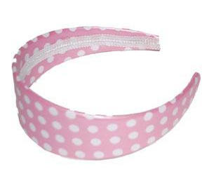 serre-tête rose à pois blanc