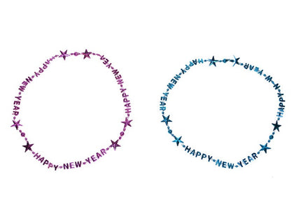 lot de 2 colliers réveillon happy new year