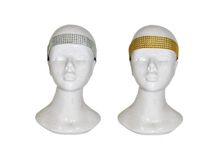 bandeau élastique strass argent