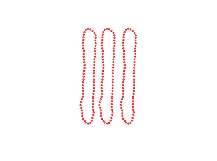 lot de 3 colliers de perles en plastique néon pink