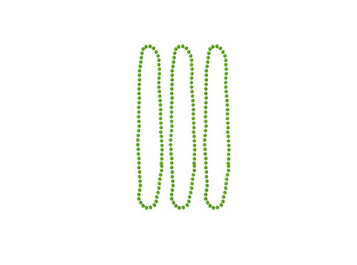 lot de 3 colliers de perles en plastique néon vert
