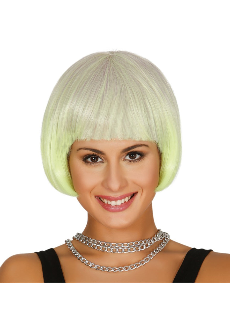 Perruque jaune courte femme