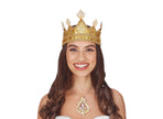 couronne tissu avec ornements et incrustations pierres or