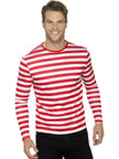 T-shirt à rayures rouges et blanches homme