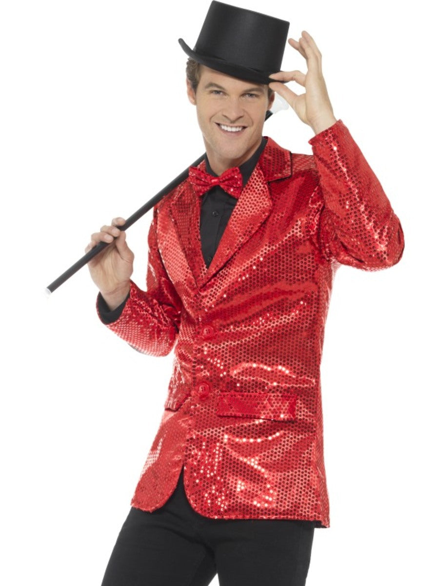 Veste à paillettes rouge homme