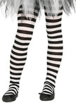 Collants sorcière rayures noires et blanches fille