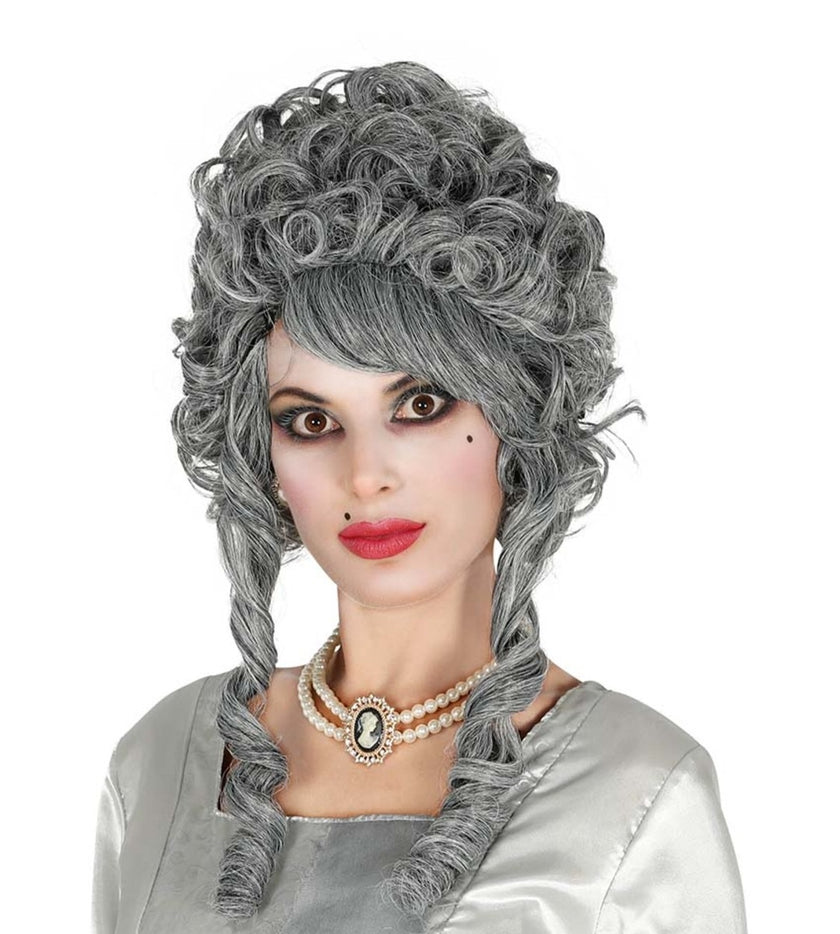 Perruque baroque grise femme