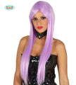 Perruque raide avec frange violette femme