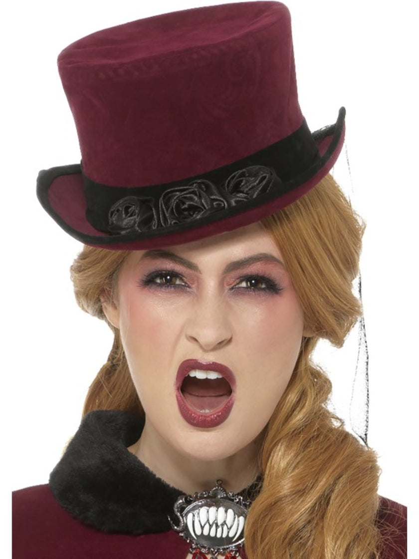 Chapeau vampire victorien grenat