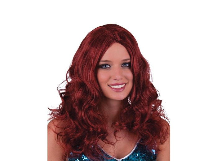 perruque cheveux longs sirène rouge cuivrï