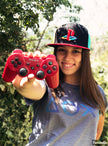 T-shirt boutons PlayStation gris pour femme
