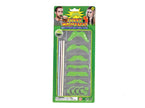 lot de 3 pailles et 6 moustaches fluo avec kit de fixation