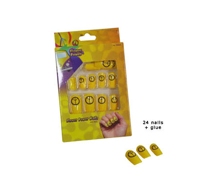 lot de 24 faux ongles peace & love