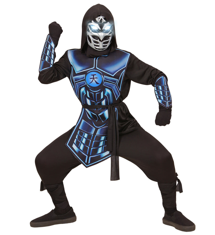 Déguisement cyber ninja bleu enfant