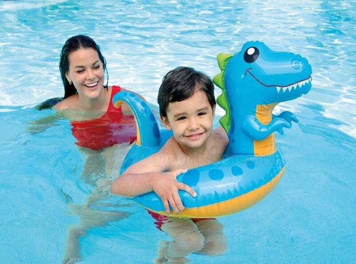 bouée gonflable avec tête animal dinosaure 56cm
