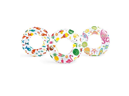 bouée gonflable translucide à motifs mix 51cm